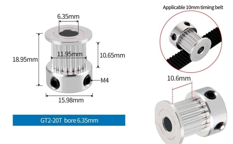 GT2 Timing Pulley 20 Teeth